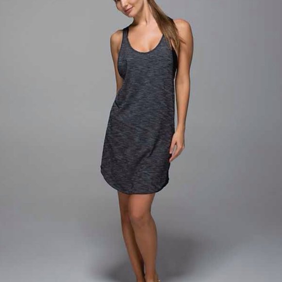 Lululemon Water: Salty Swim Dress Size 6 Heathered Black - Picture 1 of 4